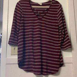 Striped criss cross shirt